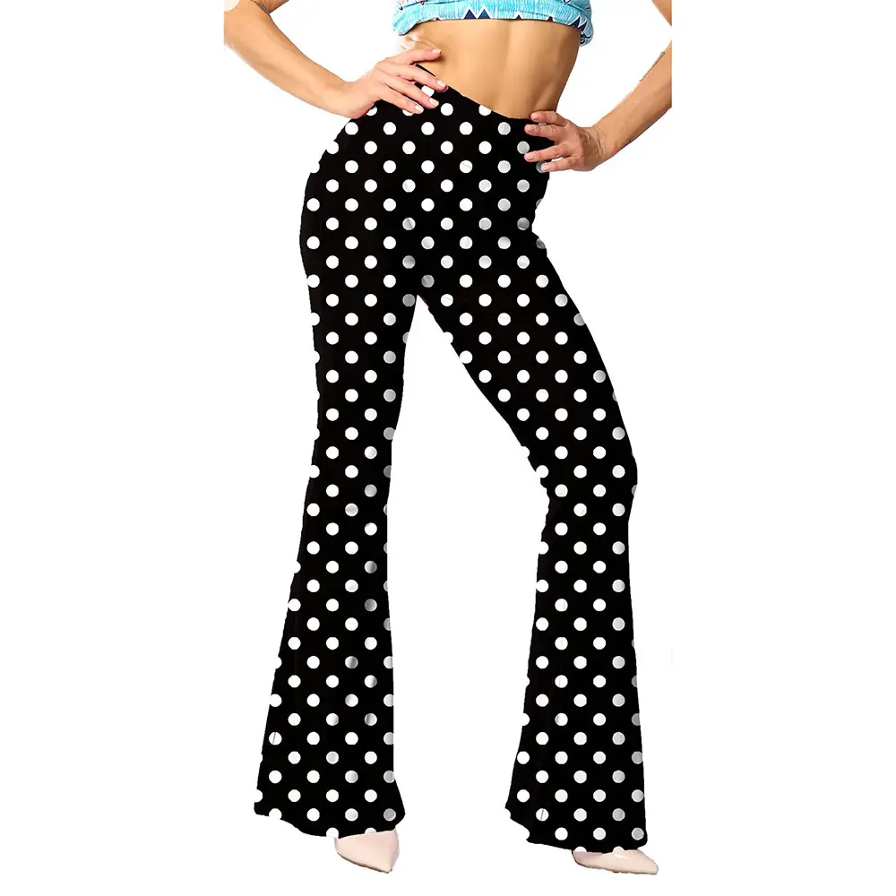 Green Printed Flared Pants for Women - Image 15