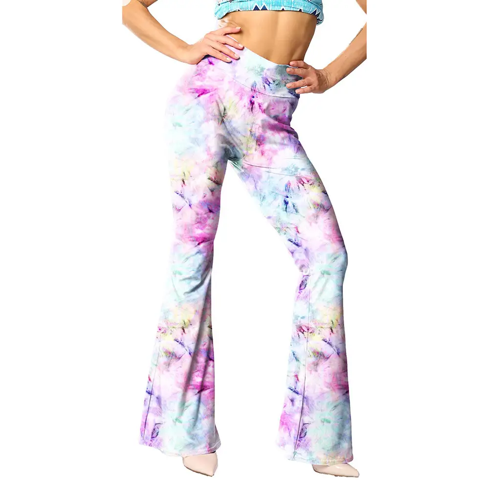 Green Printed Flared Pants for Women - Image 20