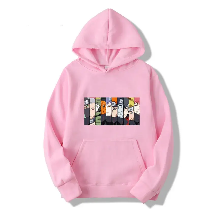 Pink Naruto Graphic Hoodie for Men Women Fleece Lined - Image 37