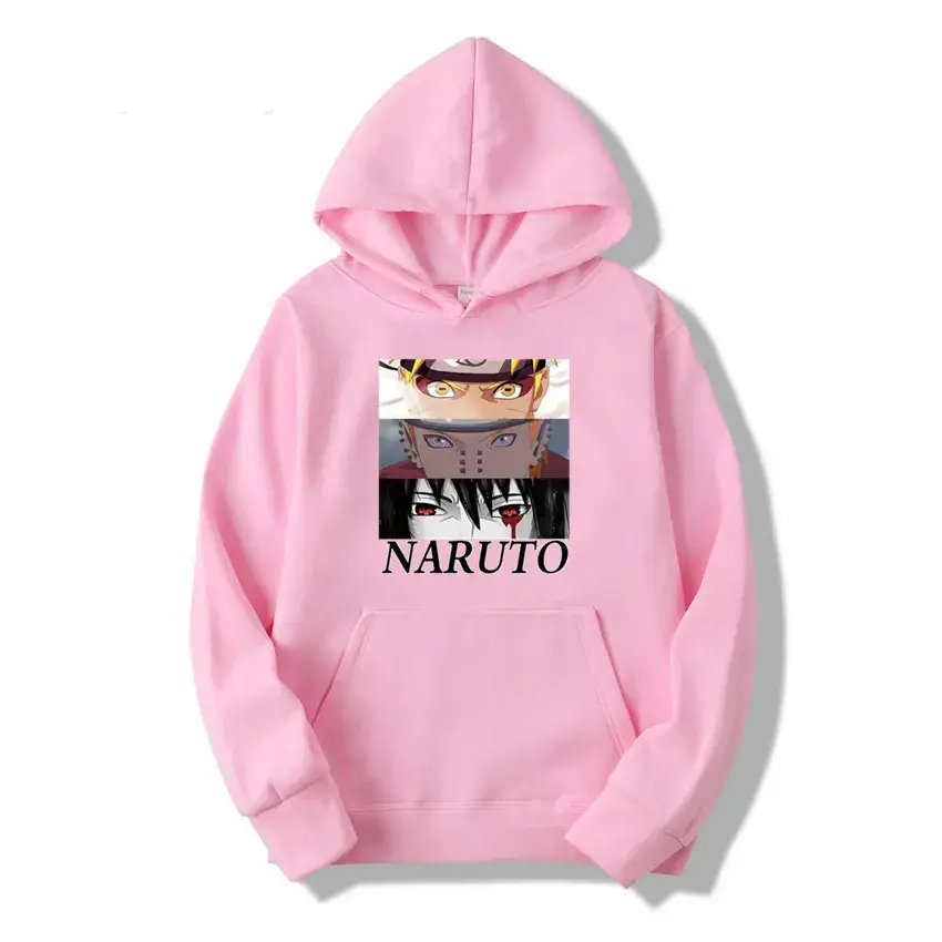 Pink Naruto Graphic Hoodie for Men Women Fleece Lined - Image 17