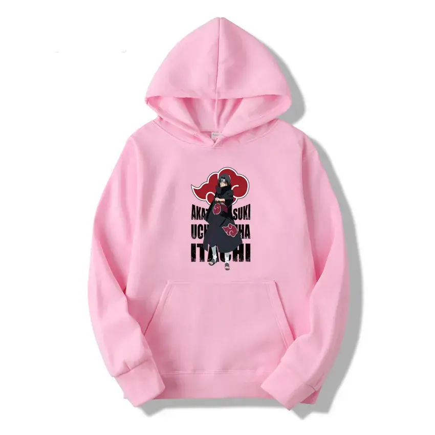 Pink Naruto Graphic Hoodie for Men Women Fleece Lined - Image 30