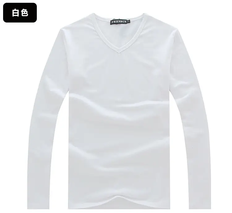 Men V-Neck Long Sleeve Red T-Shirt — feature 24