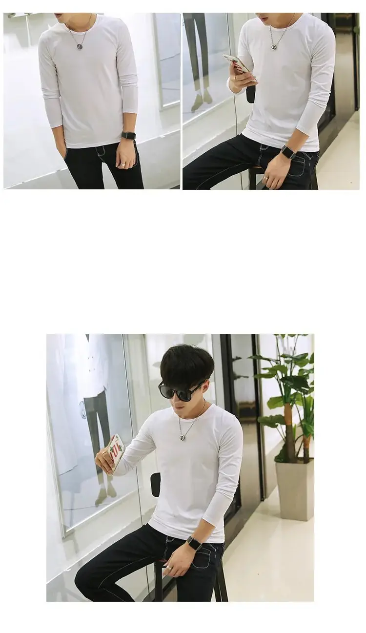 Men V-Neck Long Sleeve Red T-Shirt — feature 31