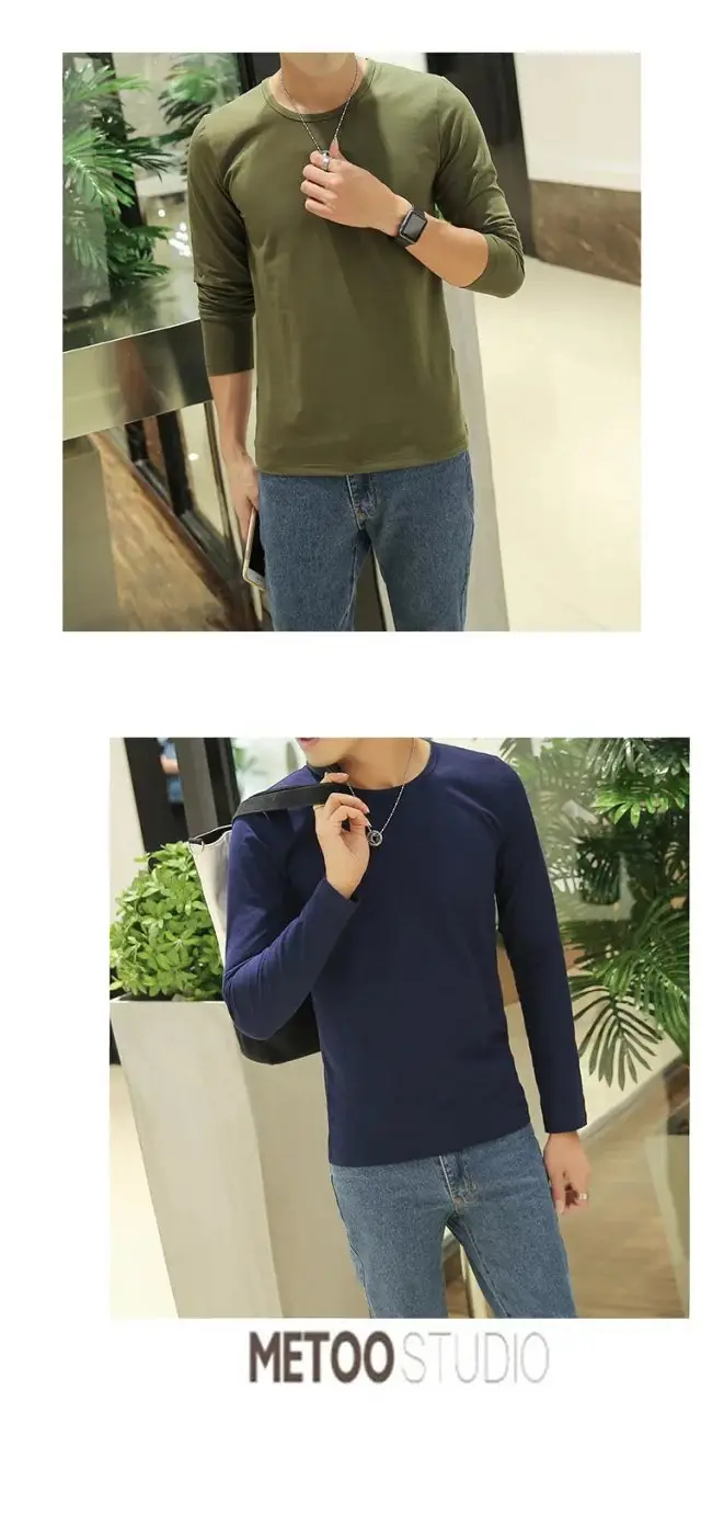 Men V-Neck Long Sleeve Red T-Shirt — feature 37