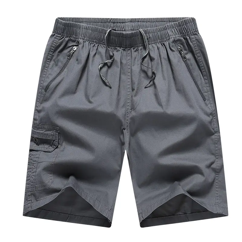 Men's Black Multi-Pocket Casual Shorts Large