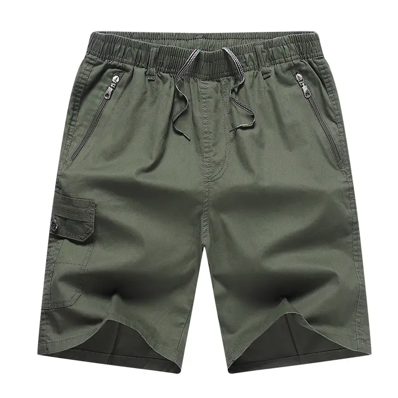 Men's Black Multi-Pocket Casual Shorts Large
