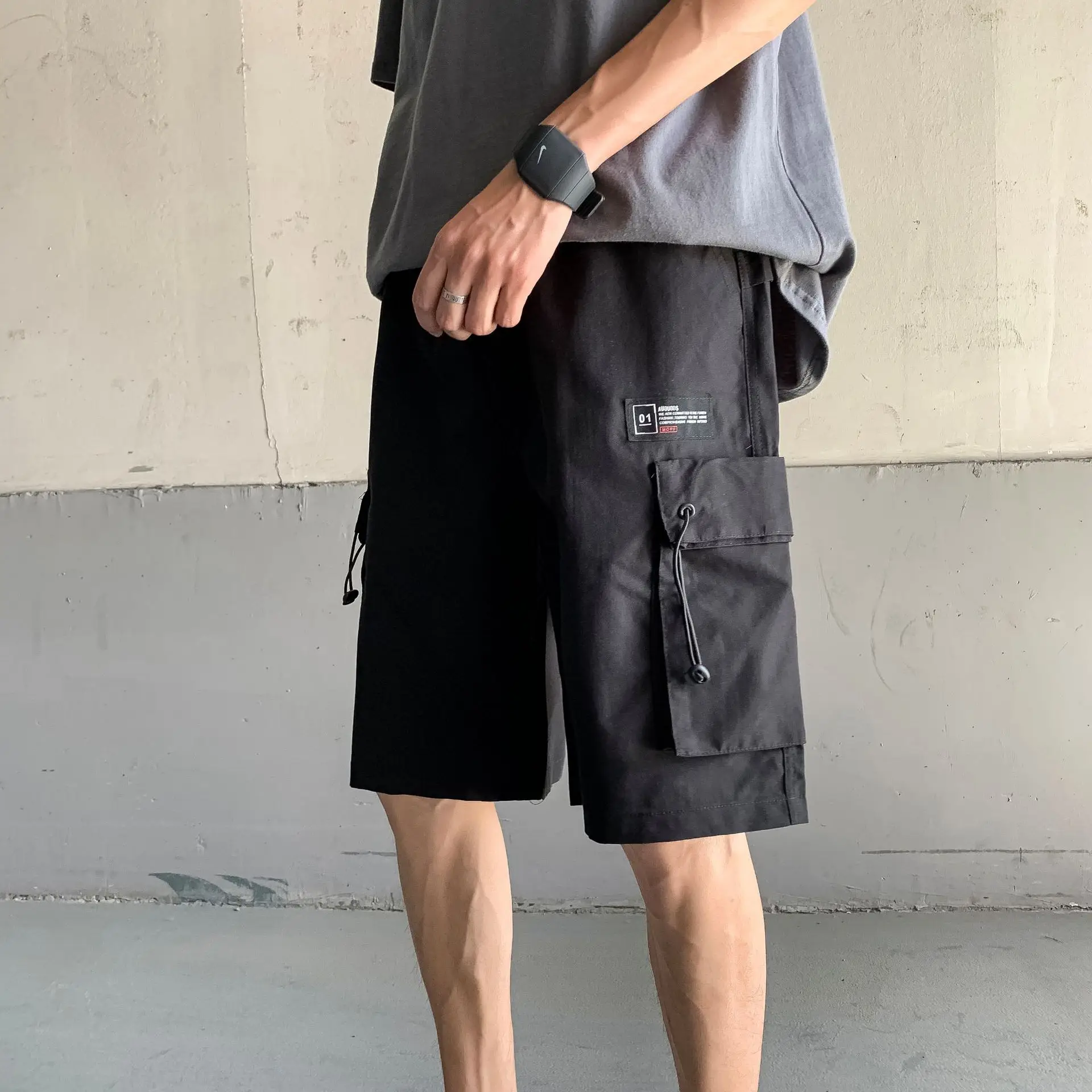 Men's Olive Green Cargo Shorts 2020 Summer - Image 3