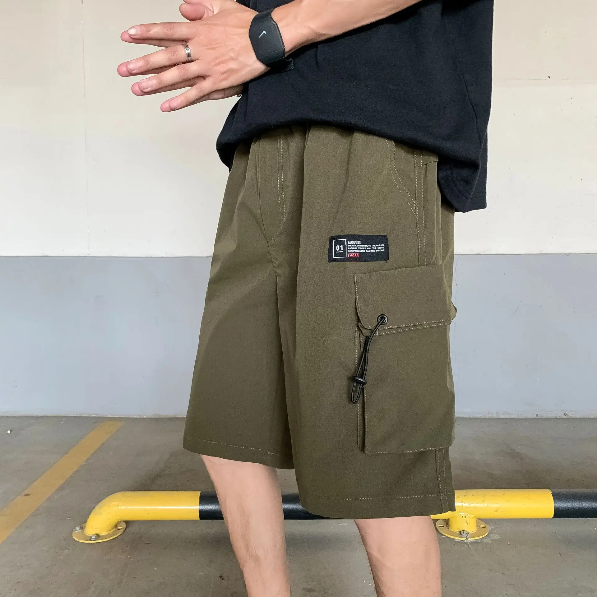 Men's Olive Green Cargo Shorts 2020 Summer - Image 2