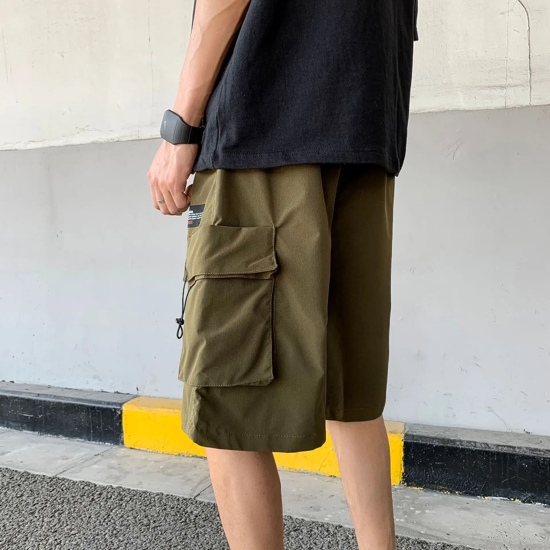 Men's Olive Green Cargo Shorts 2020 Summer - Image 5