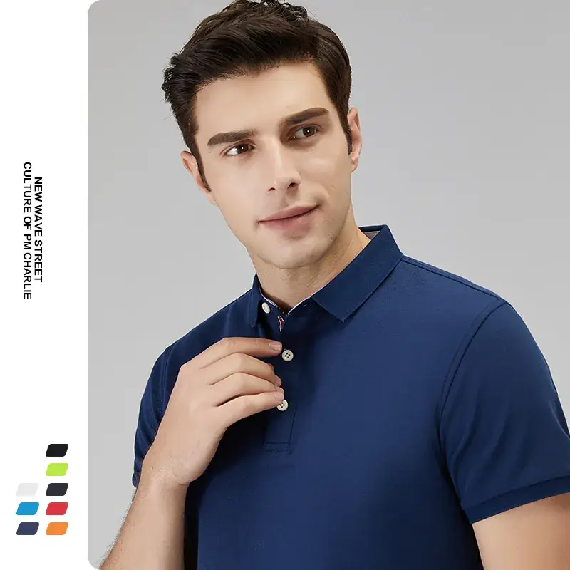 Men's Red Polo Shirt with Logo Embroidery - Image 12