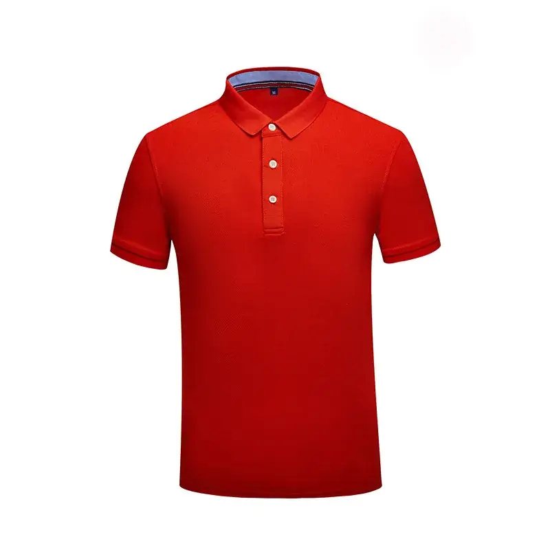 Men's Red Polo Shirt with Logo Embroidery - Image 8