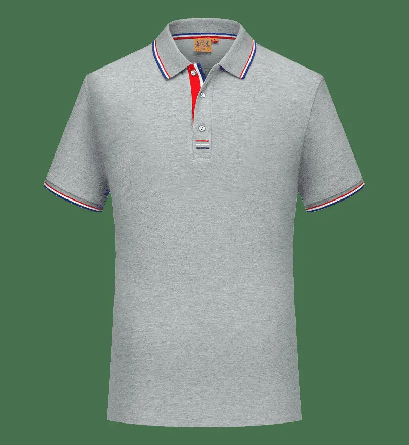Men Black Polo Shirt with Blue Red Trim - Image 10