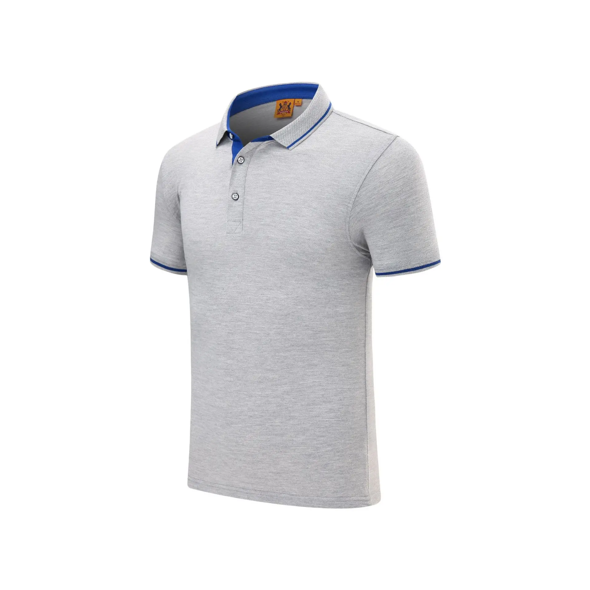 Men Black Polo Shirt with Blue Red Trim - Image 2