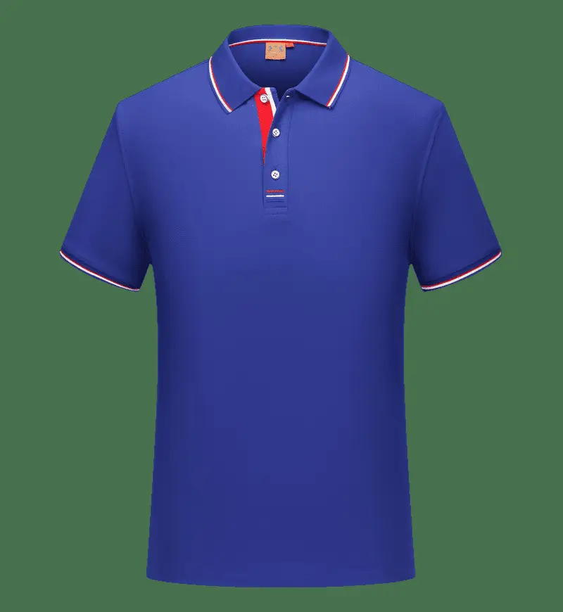 Men Black Polo Shirt with Blue Red Trim - Image 21