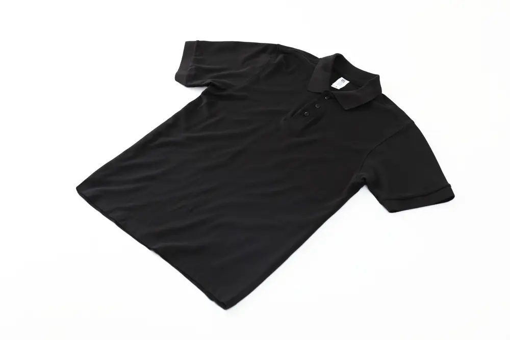 Men Black Polo Shirt with Blue Red Trim - Image 25