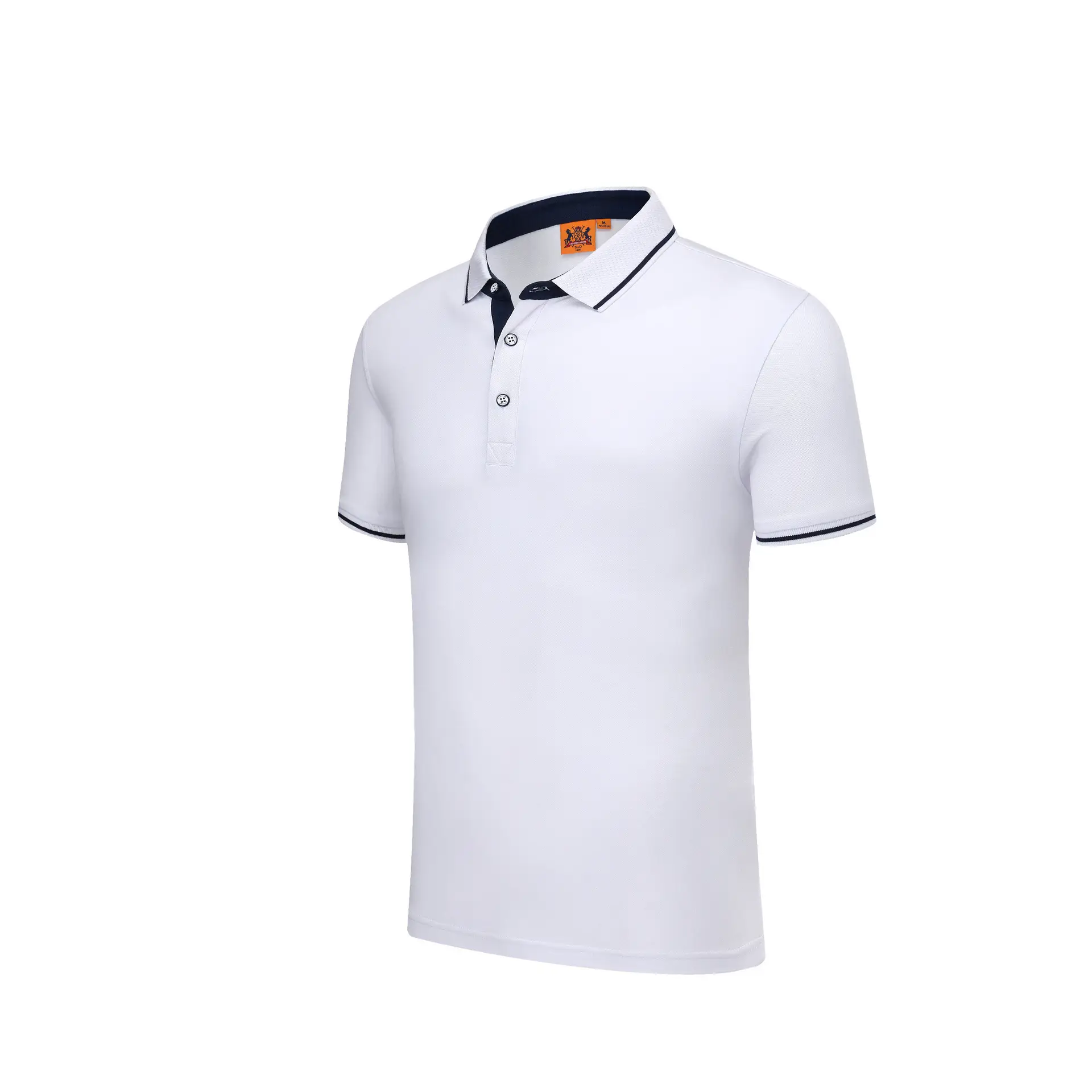 Men Black Polo Shirt with Blue Red Trim - Image 31