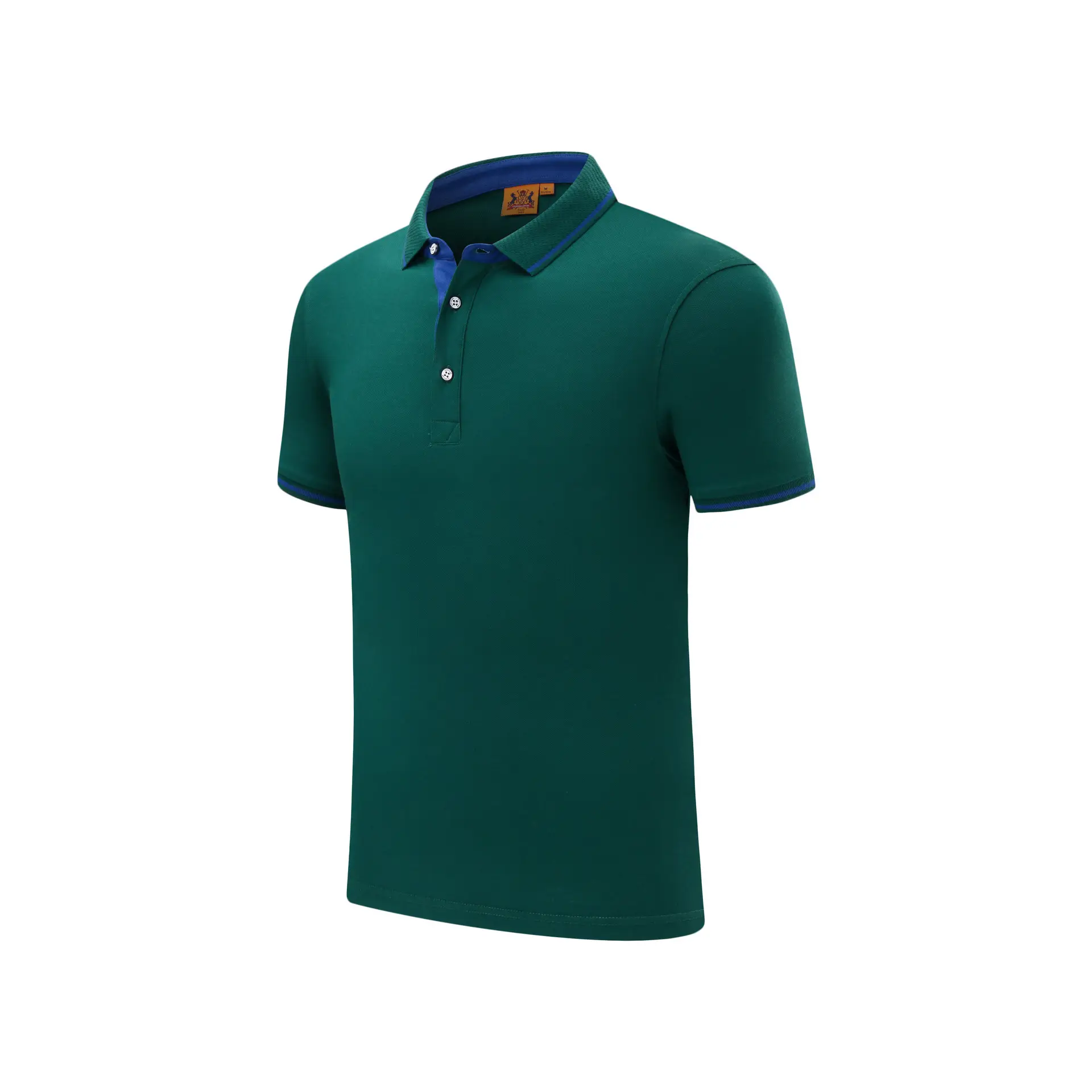 Men Black Polo Shirt with Blue Red Trim - Image 32
