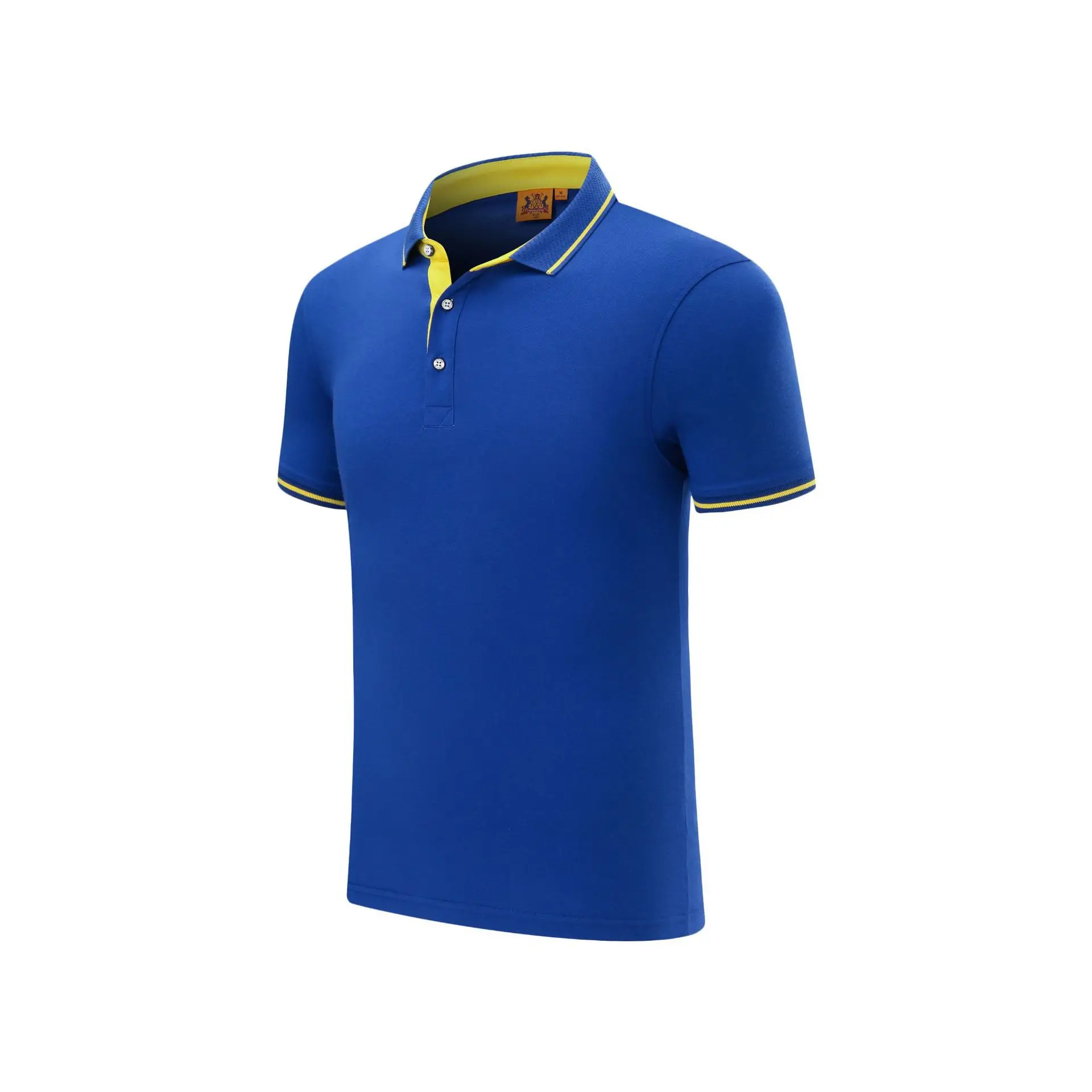 Men Black Polo Shirt with Blue Red Trim - Image 4