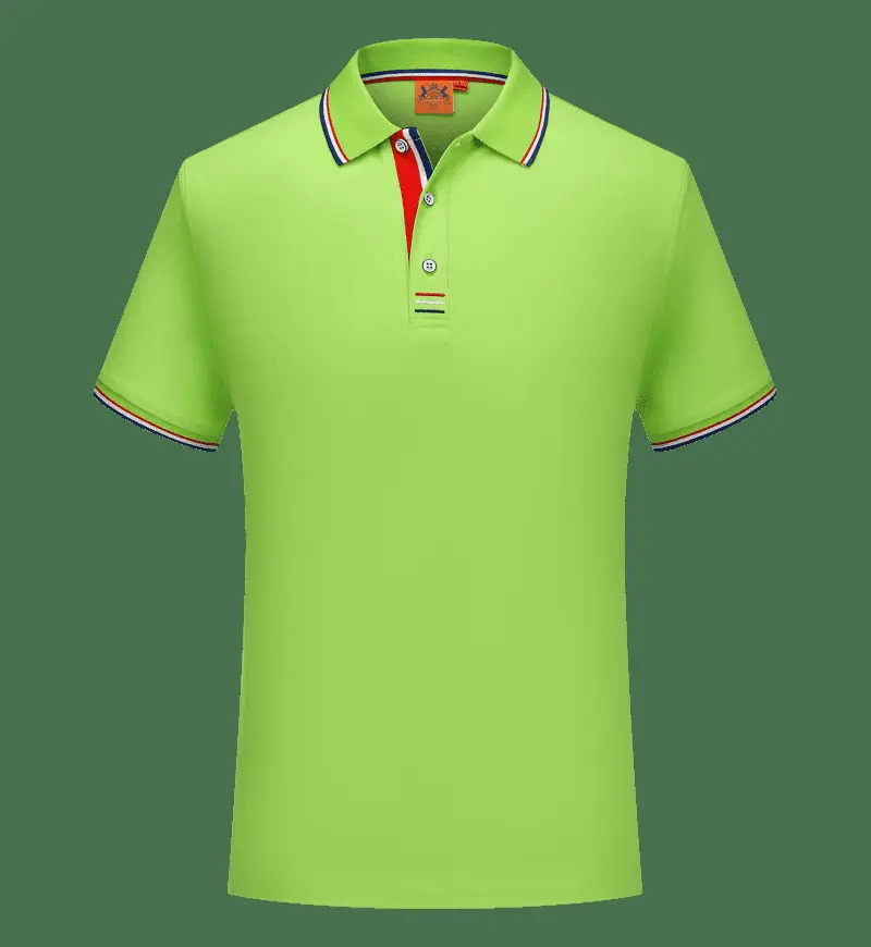 Men Black Polo Shirt with Blue Red Trim - Image 8