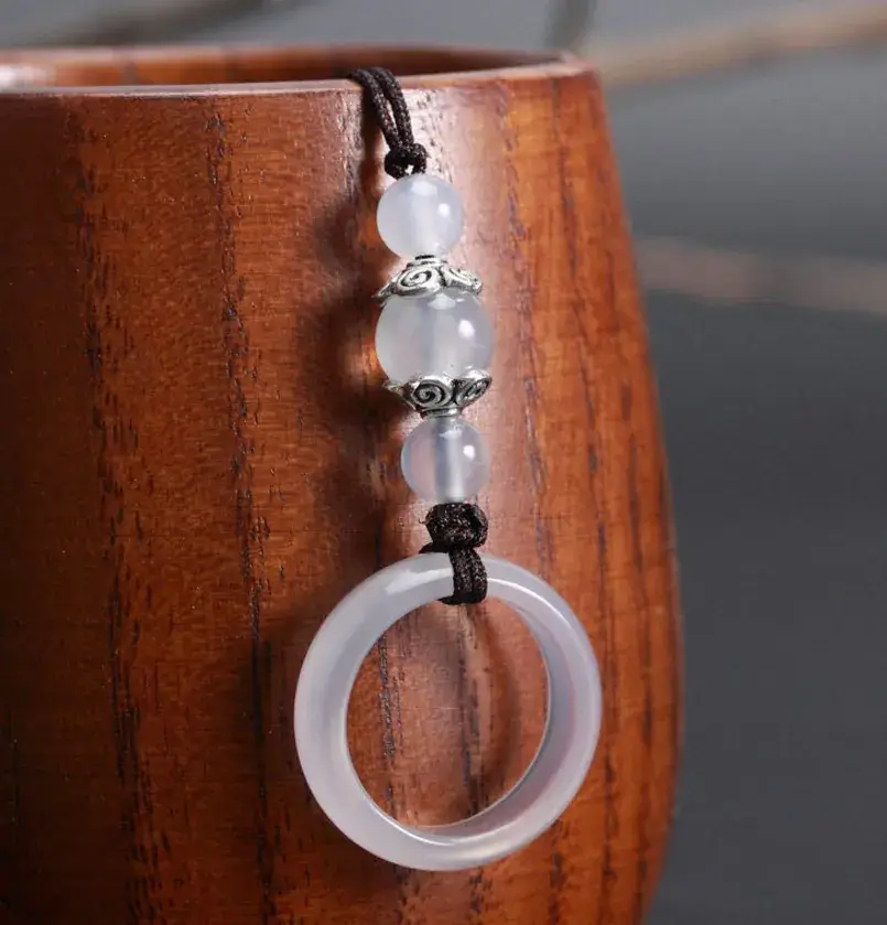Green Jade Mobile Phone Chain Lanyard Ring - Image 5