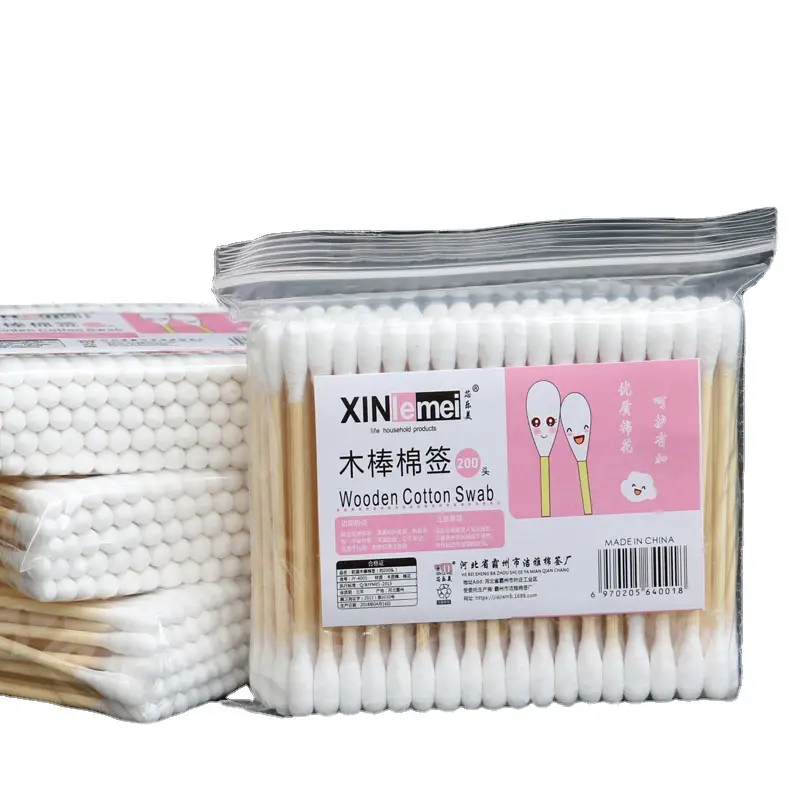 Wooden Cotton Swabs 100 Bags Double End Beauty