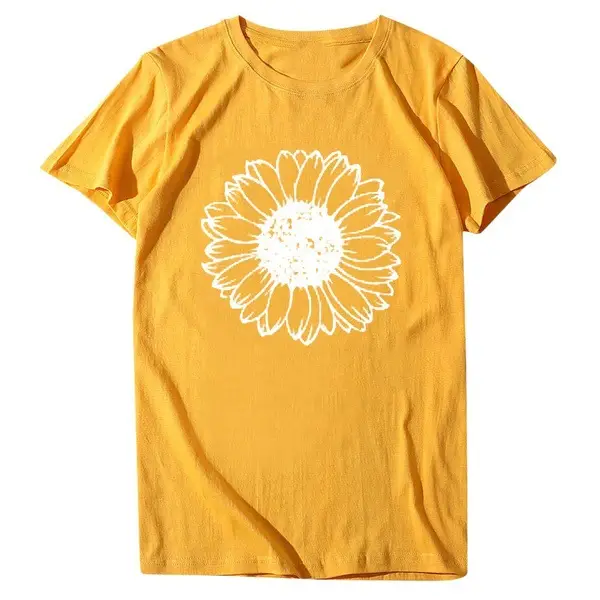 Women Grey Chrysanthemum Printed T-Shirt - Image 14