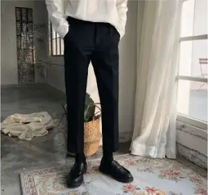Men's Slim Fit Black Western Trousers Business Suit Pants - Image 4
