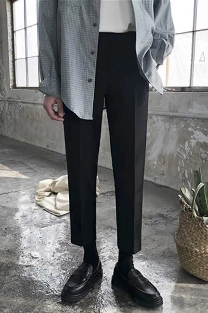 Men's Slim Fit Black Western Trousers Business Suit Pants - Image 5