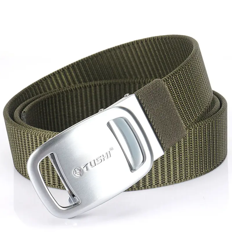 Men's Green Nylon Belt with Silver Buckle - Image 27