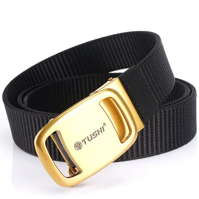 Men's Green Nylon Belt with Silver Buckle