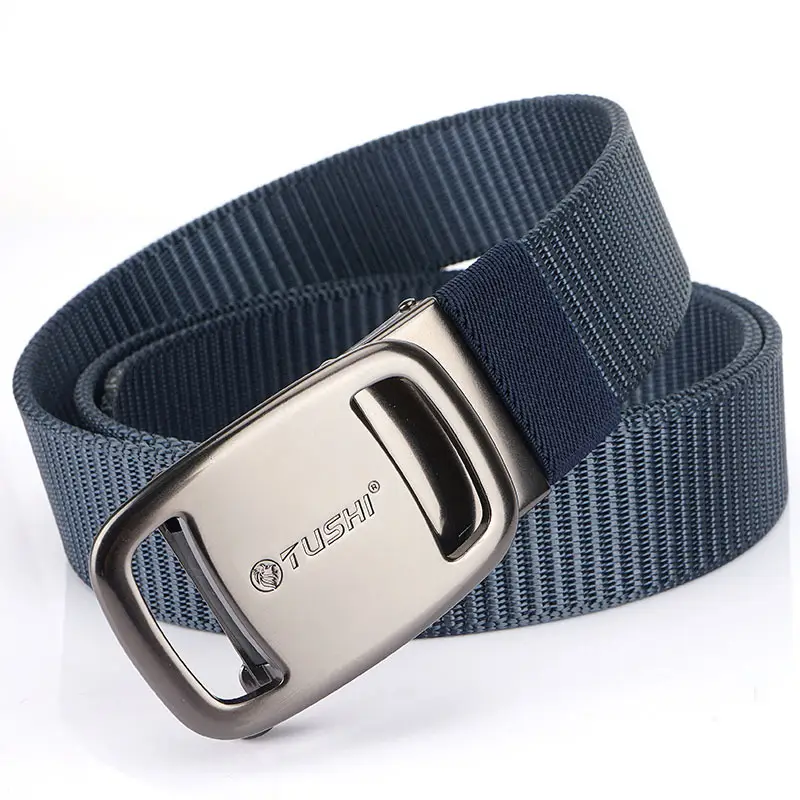 Men's Green Nylon Belt with Silver Buckle - Image 12