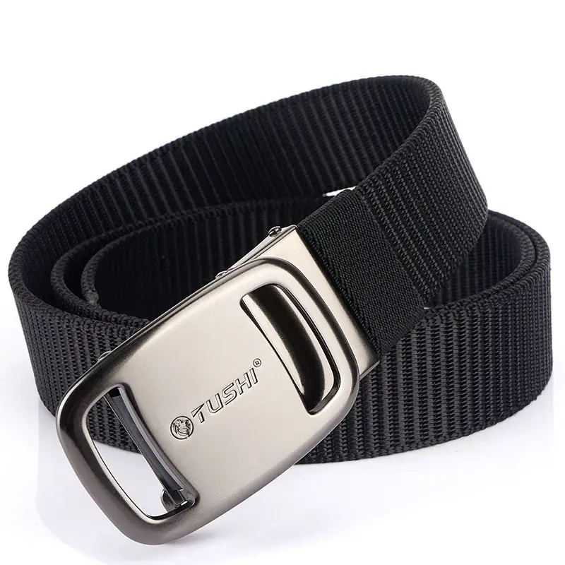 Men's Green Nylon Belt with Silver Buckle - Image 9