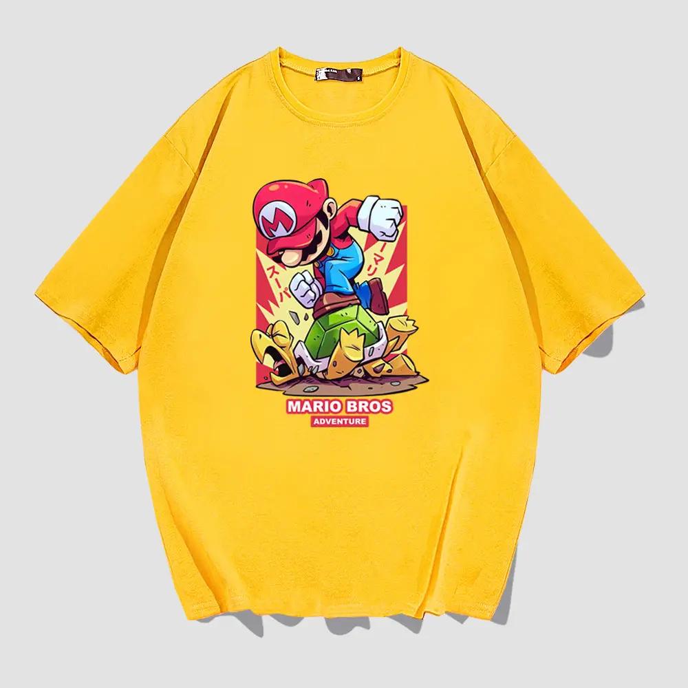 Mario Anime T-Shirt Black Short Sleeve Unisex - Image 3