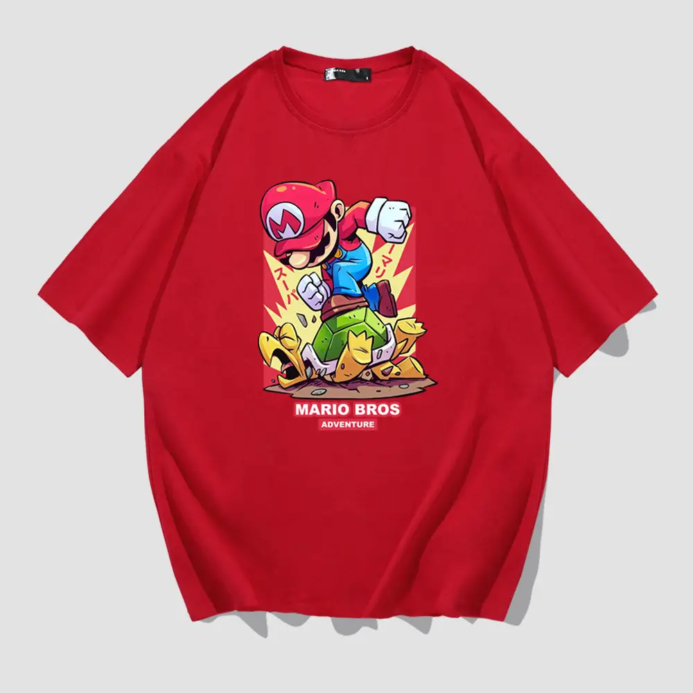 Mario Anime T-Shirt Black Short Sleeve Unisex - Image 4