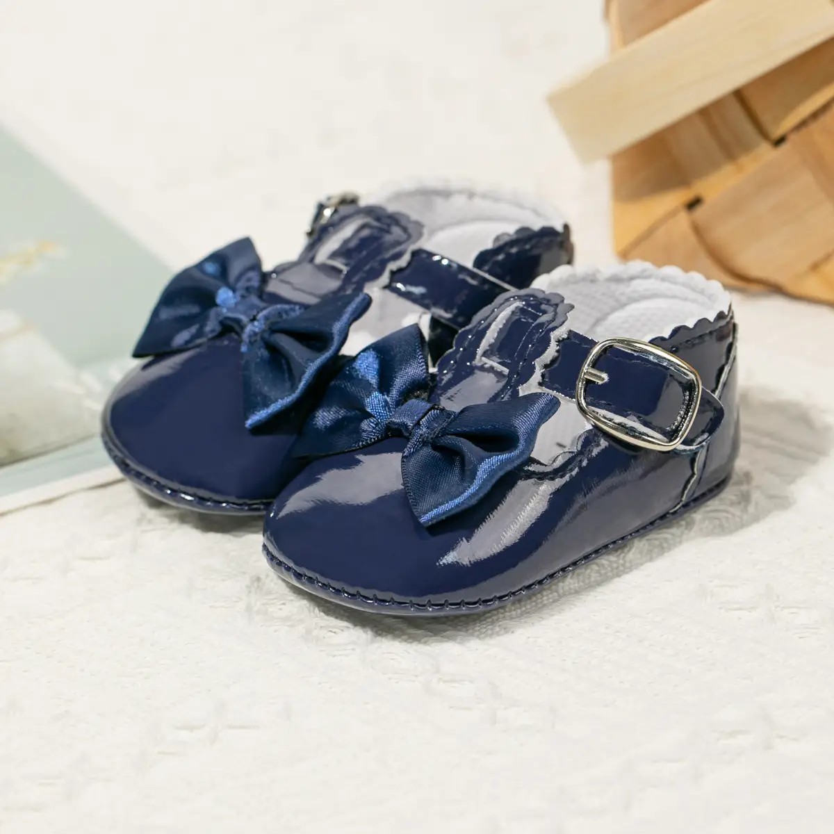Blue Bow Baby Shoes for Girls 0-1 Year Non-Slip — feature 10