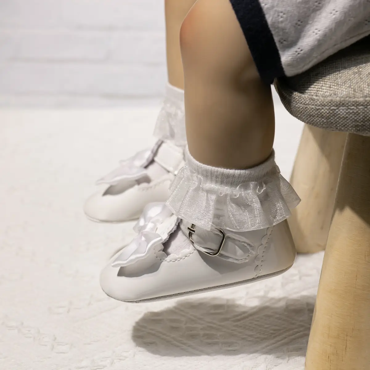 Blue Bow Baby Shoes for Girls 0-1 Year Non-Slip — feature 12