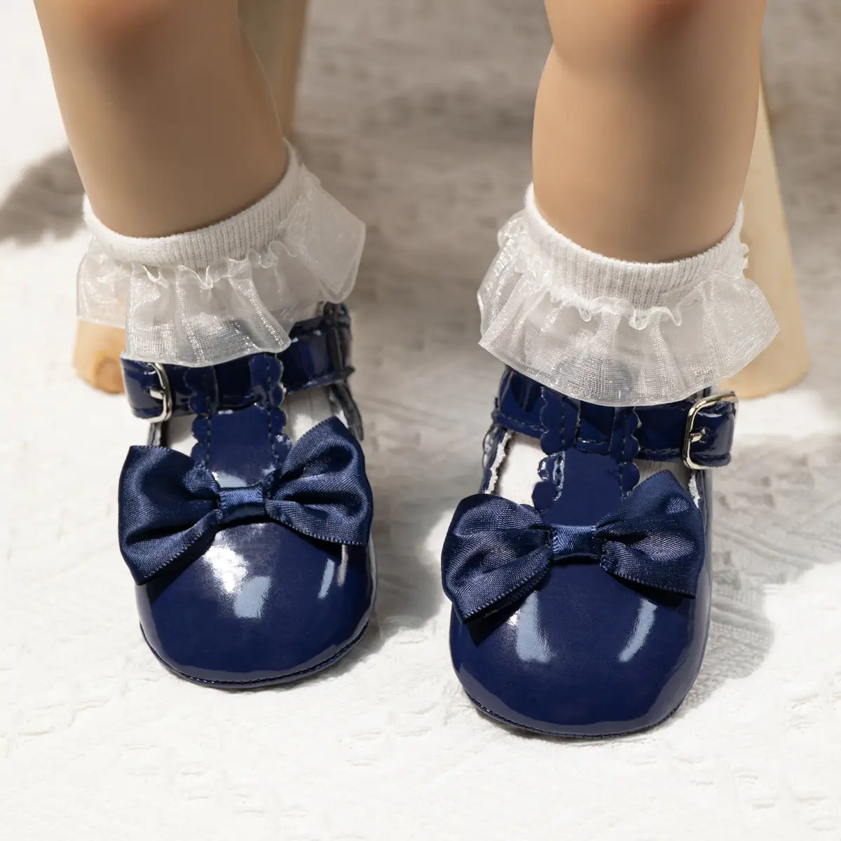 Blue Bow Baby Shoes for Girls 0-1 Year Non-Slip — feature 16