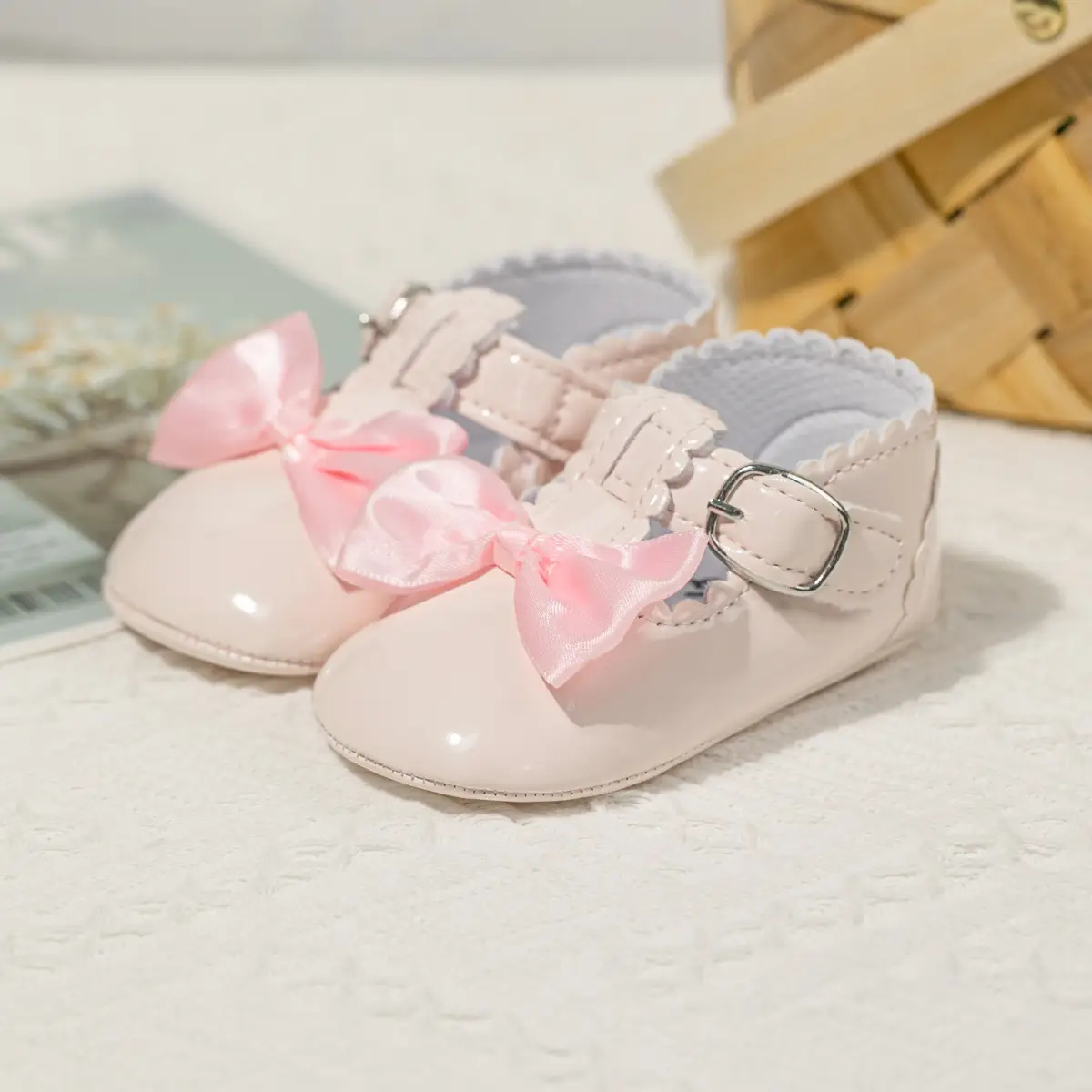 Blue Bow Baby Shoes for Girls 0-1 Year Non-Slip — feature 5