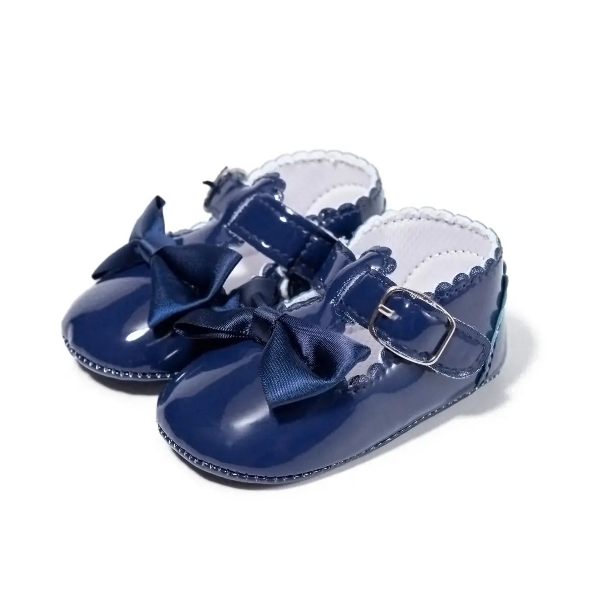 Blue Bow Baby Shoes for Girls 0-1 Year Non-Slip