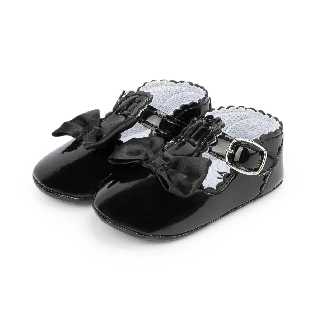 Blue Bow Baby Shoes for Girls 0-1 Year Non-Slip
