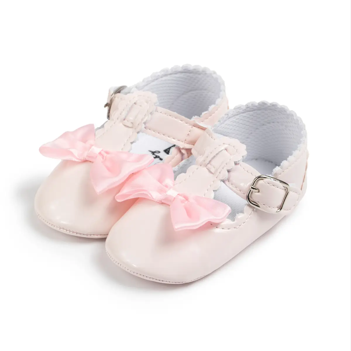 Blue Bow Baby Shoes for Girls 0-1 Year Non-Slip
