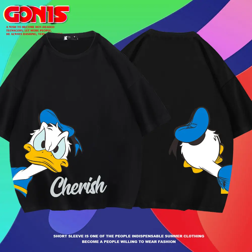 Donald Duck T-Shirt Blue Men Women Summer