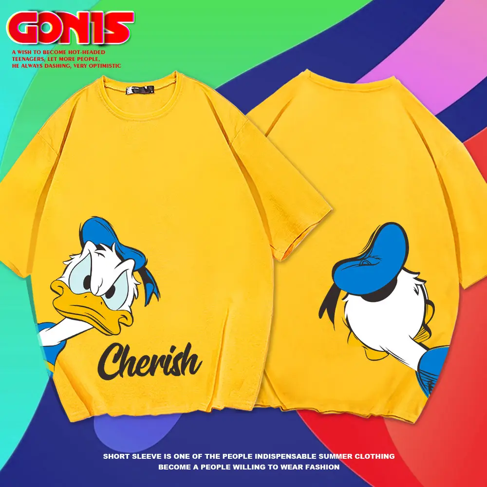 Donald Duck T-Shirt Blue Men Women Summer