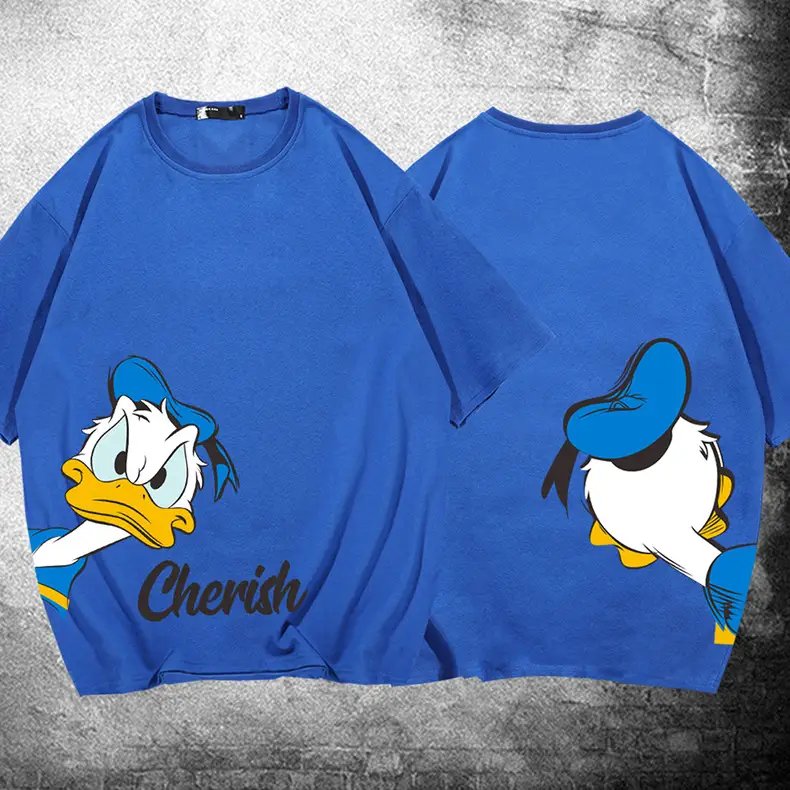 Donald Duck T-Shirt Blue Men Women Summer
