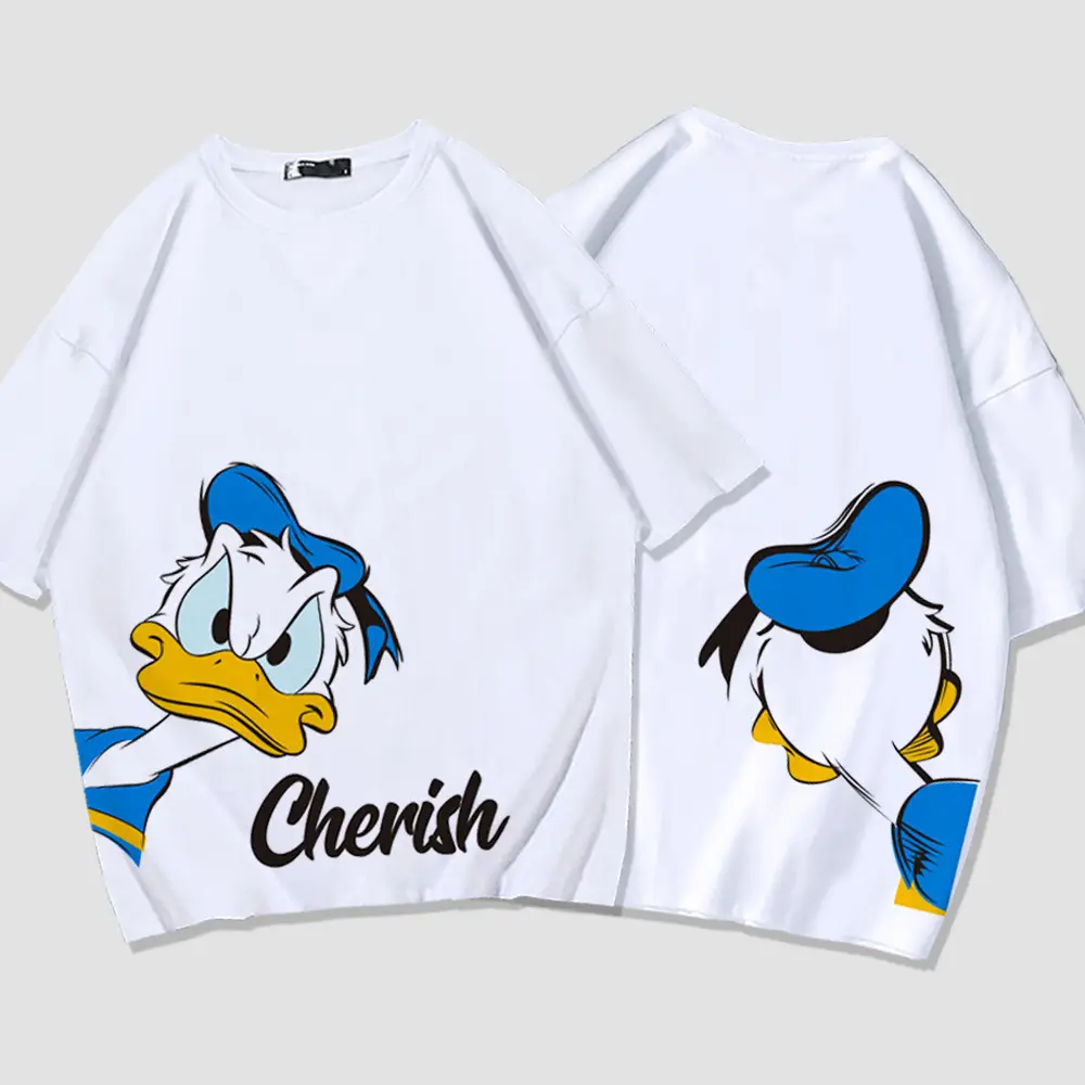 Donald Duck T-Shirt Blue Men Women Summer