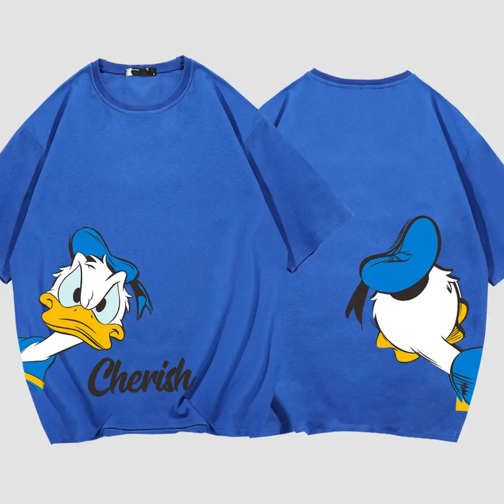 Donald Duck T-Shirt Blue Men Women Summer