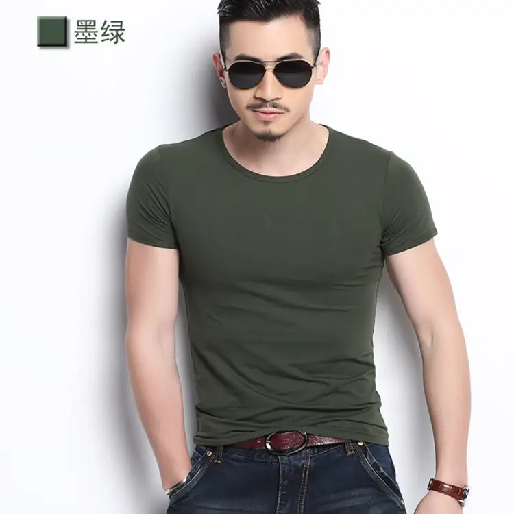 Men White Short Sleeve V-Neck T-Shirt 2020 - Image 3