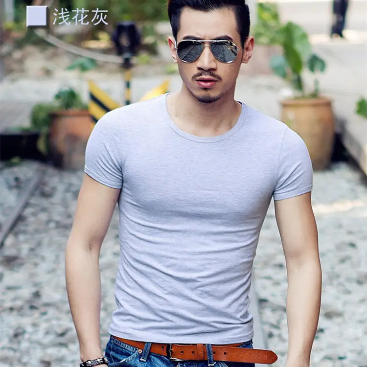 Men White Short Sleeve V-Neck T-Shirt 2020 - Image 4