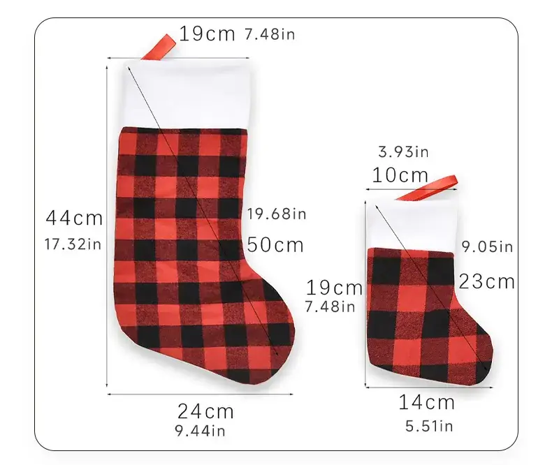Cross-Border Christmas Stockings Red Black Plaid — feature 4