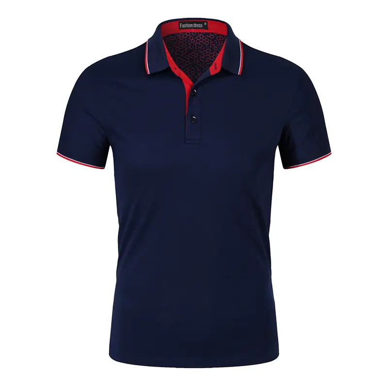 Blue Color Lapel Polo Shirt with Embroidered Logo for Men & Women - Image 6